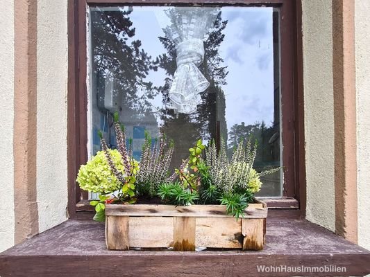 Holzfenster im Gartenhaus