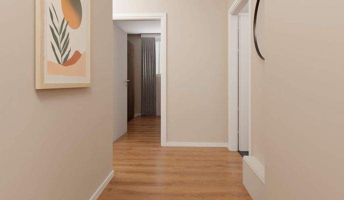 Der Flur verbindet die Zimmer