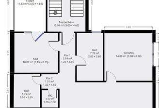 Grundriss 4 ZI 1.OG - 100m2