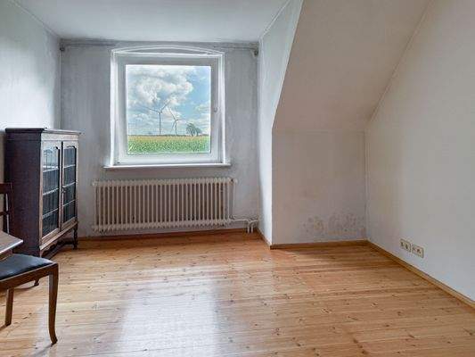 Das Giebelzimmer mit Ostausrichtung und Weitblick.