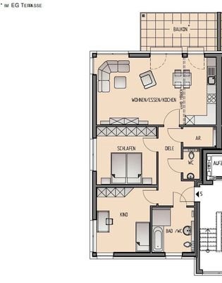 Grundriss H6, Wohnungen 1,3,5