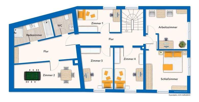 Grundriss vom 1. Obergeschoss