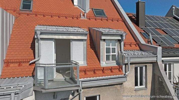 Blick auf Balkon vor Küche