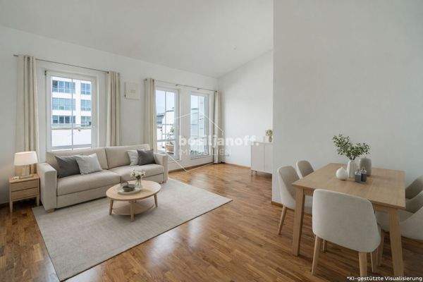 Großzügiger Wohn-/Essbereich mit Terrassenzugang