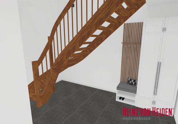 Treppe mit Garderobe