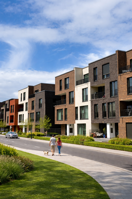 Kaskadenpark Ansicht Neubau von Parkanlage