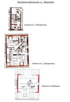 Grundrisse Maisonette (Whg Nr. 4)