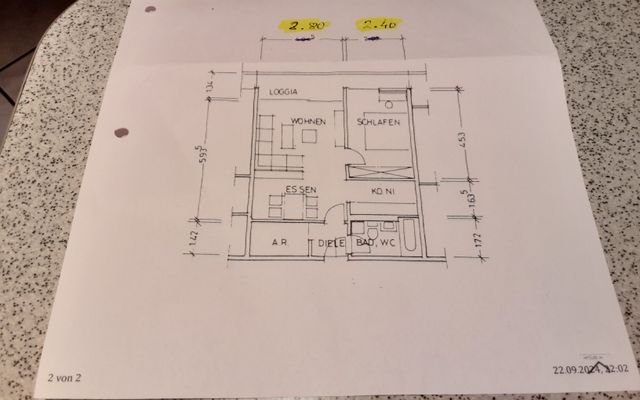 Plan der Wohnung 