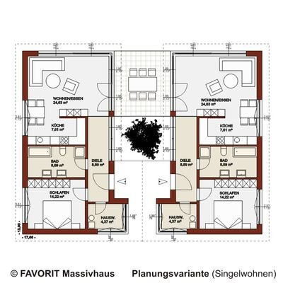 grundriss-Planungsvariante 2 Whg.