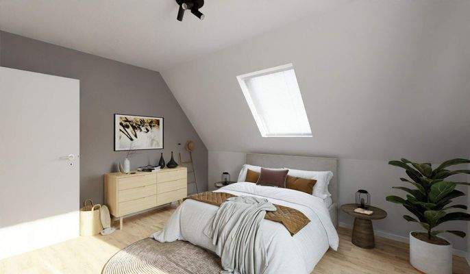 Helles und komfortables Schlafzimmer