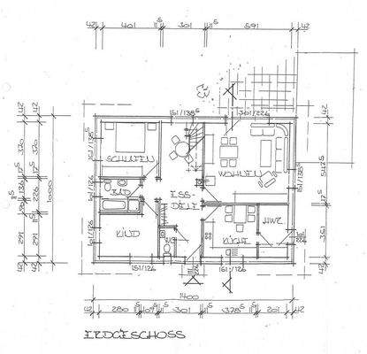 Bemaßter Grundriss Erdgeschoss