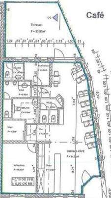 Grundriss Gewerbeeinheit (Café)