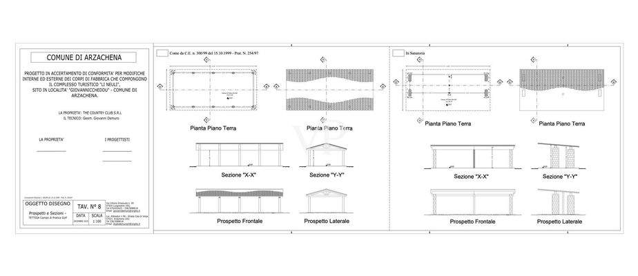 Tav 8_11 - Piante, Prospetti e Sezioni - TETTOIA CAMPO DI PRATICA GOLF