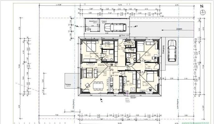 Grundriss des genehmigten Bungalows