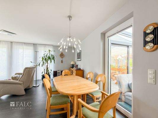 Essecke im Wohnzimmer