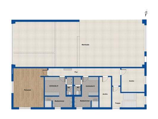 Nahaufnahme Halle OG