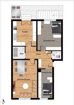 Hochparterre-Wohnung