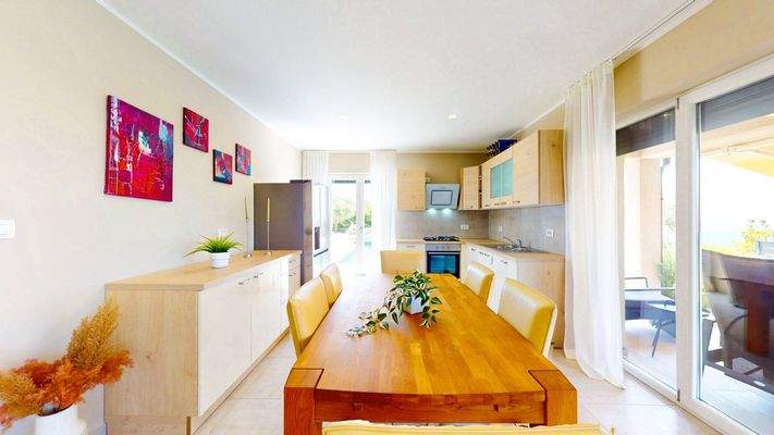 Wohnen/Essen/Kochen mit Meerblick - Haus unten