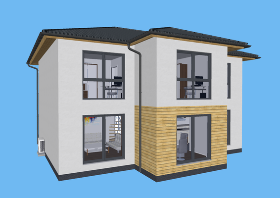 Eine Stadtvilla mit Büro auf 156 m2  