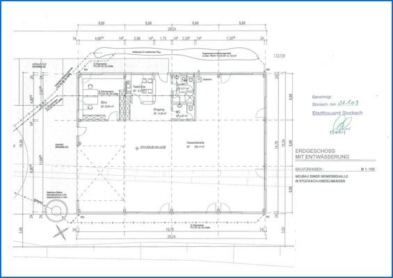 Grundriss EG mit Entwässerung