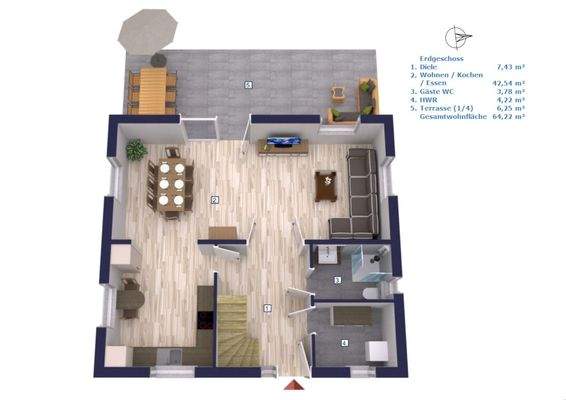 Visualisierung Erdgeschoss