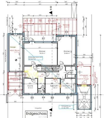 Grundriss EG mit Wintergarten und Nebenräumen