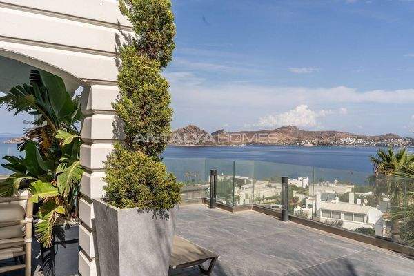 Marina and Sea View House in Bodrum with Pool