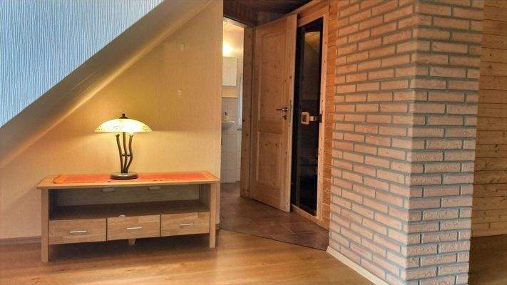 Schlafzimmer mit Sauna