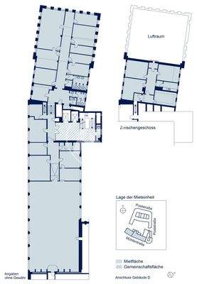 Grundriss 3. Obergeschoss und Zwischengeschoss Bauteil BC