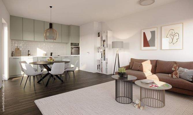 Innenvisualisierung Wohnzimmer 5 Zimmer