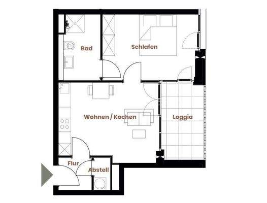 Grundrissskizze WE21