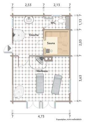 Sauna: Gästehaus Grundriss