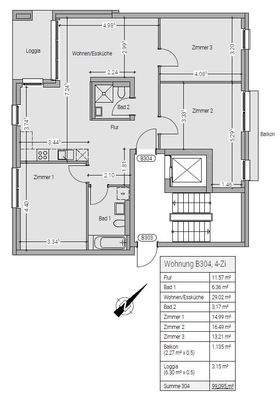 unverbindlicher Grundriss Wohnung Nr. B304