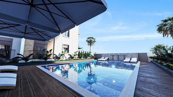 Flats in a Project with a Pool Near the Airport in Antalya