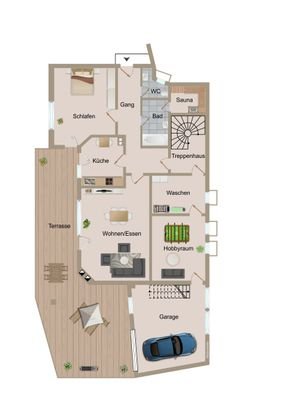 Grundriss Gartenwohnung