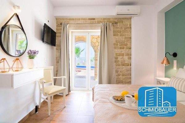 Kreta, Kamilari: Steinvilla mit Apartment und Blick auf den Kamilari-Hügel