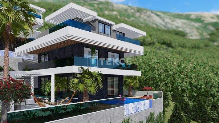 Detached Villas Featuring Infinity Pools in Alanya Tepe