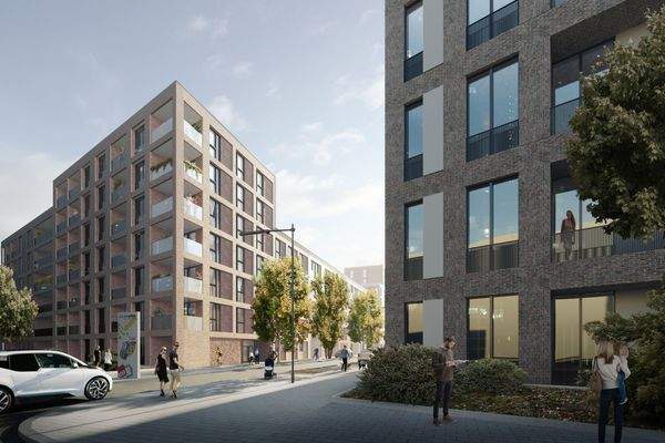 Moderne Wohngebäude im Freien