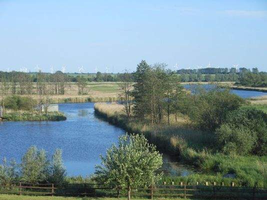 Aussicht von der Wohnung auf die Peenelandschaft