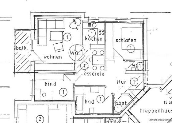 Grundriss Wohnung 1