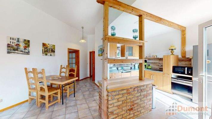 Küche und Essbereich der 95 qm Einheit