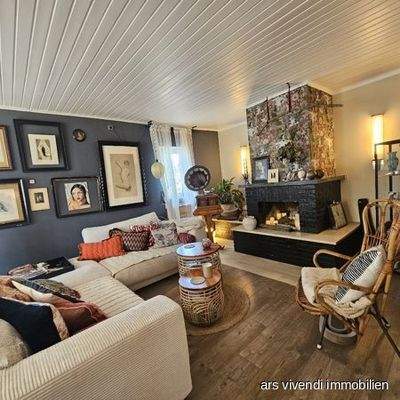 Kamin im Wohnzimmer Wohnung 2