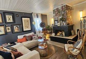 Kamin im Wohnzimmer Wohnung 2