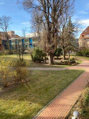 Wohnzimmerblick auf das Gelände