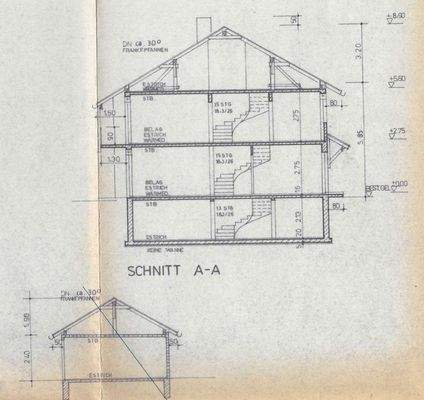 Schnitt durch Haus u Garage