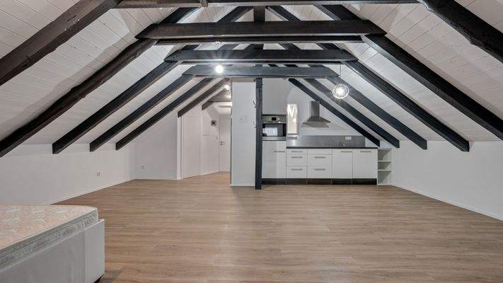 Wohn- und Schlafzimmer / Küche DG