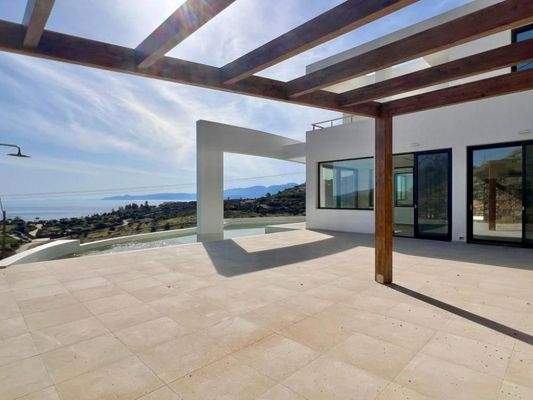 Kreta, Schisma Eloundas: Villa mit 3 Schlafzimmern und Pool bietet einen atemberaubenden Meerblick auf Elounda