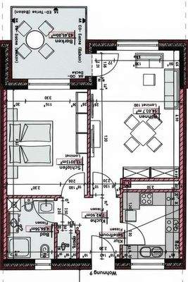 Grundriss 2-Zimmer-Wohnung