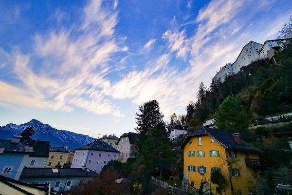 Stunning view  of Mt. Untersberg and Fortress from