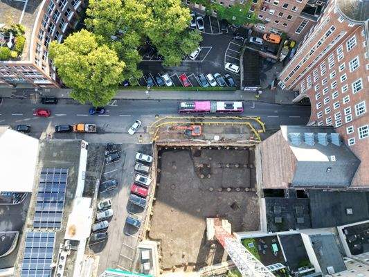 Drohnenaufnahme Baustelle Oktober 2025